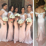 LP4599 lace Appliqued Mermaid Bridesmaid Dress Long Lace Appliqued Long Wedding Party formal  Gown