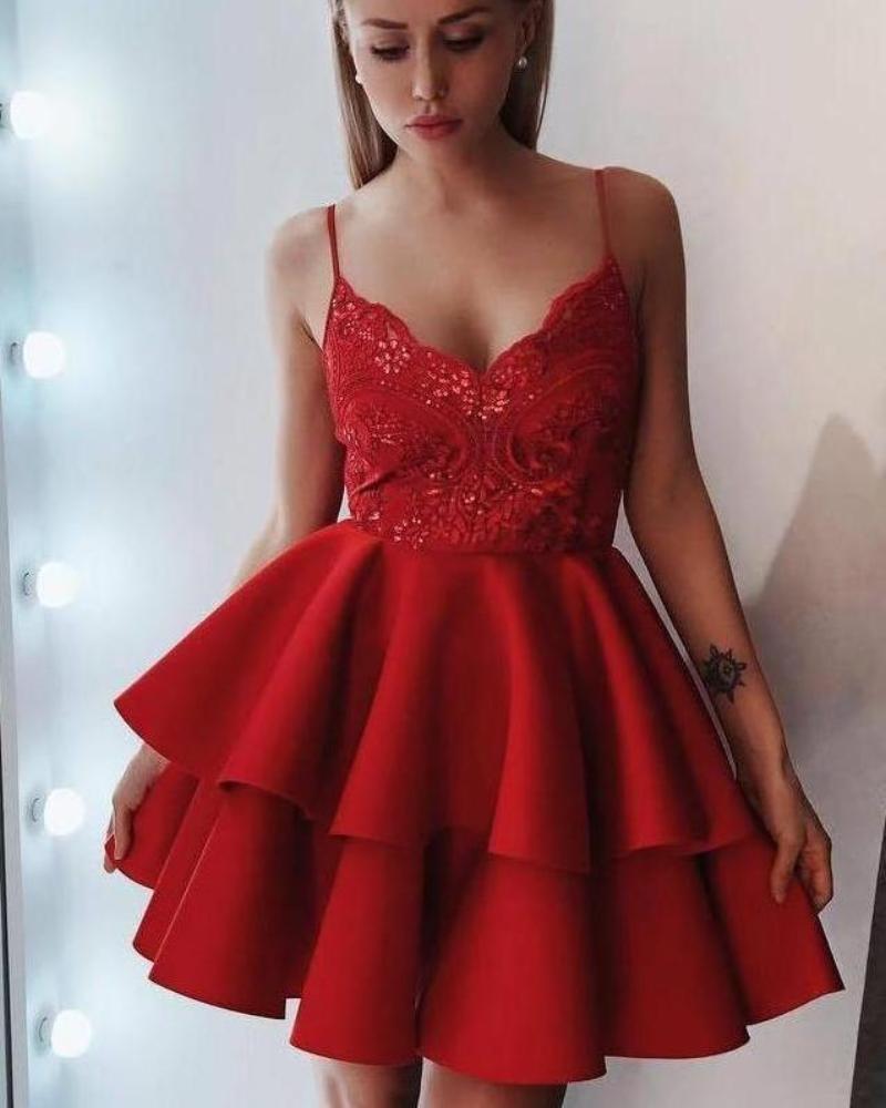 Red Short Homecoming Dress Graduation Prom Gown SP124