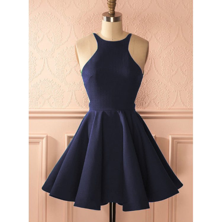 Green Short Graduation Prom Dress for  Jr 8th Grade ,Short Homecoming Halter Cocktail Dress SP711