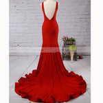 New Red Fitted Evening Gown Long Prom Party Dress vestidos longos abendkleider 2018