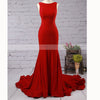New Red Fitted Evening Gown Long Prom Party Dress vestidos longos abendkleider 2018