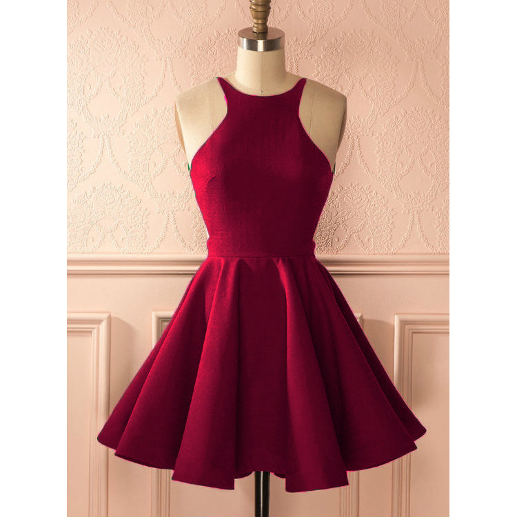 Green Short Graduation Prom Dress for  Jr 8th Grade ,Short Homecoming Halter Cocktail Dress SP711