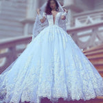 WD397 2018 Luxury Romantic Arabic Wedding Dress Long Sleeves Bridal Gown Custom Made Vestido De NoviaS