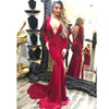 LP588 Long Sleeves Burgundy Evening Formal Gowns V Neck Sexy Women Party Dress,Fitted 2018 Prom
