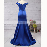 Royal Blue Off the Shoulder Prom Dress Trumpet Long Evening Gown vestido longo de festa