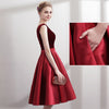 Short Elegant Prom Dresses 2018 Burgundy Sleeveless Formal Wedding Party Deep V Dress Sexy Robe de Fashion Gowns