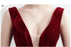 Short Elegant Prom Dresses 2018 Burgundy Sleeveless Formal Wedding Party Deep V Dress Sexy Robe de Fashion Gowns