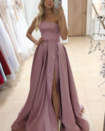 Sexy One Shoulder Wine Red Prom Evening Dress Long with high Slit PL012131