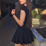 Two Pieces Crop Top Black Lace Short Prom Homecoming Dress Robes de cocktail courtes une manche