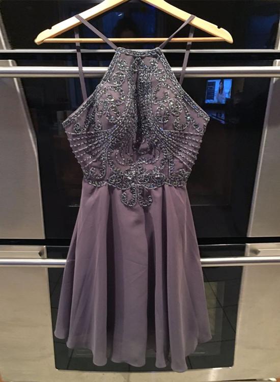 SP5478 Halter Beading Short Prom Dress,Homecoming Dress Short Graduation Formal Gown