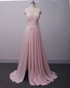 Ice Pink Sexy V Neck Bridesmaid Dress for Wedding with Straps PL332