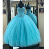 Baby Blue Bling Bling Ball Gown Quinceanera Dress Debutante Girls Sweet 16 Party Dress 2020 with Steaps