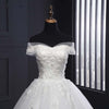 Luxury Off Shoulder Court Train Lace Wedding Dresses  White Bridal Gown A Line Robe De Mariee WD610