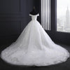 Luxury Off Shoulder Court Train Lace Wedding Dresses  White Bridal Gown A Line Robe De Mariee WD610