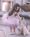 Short Ball Gown Princess Girls Pageant Dresses Kids Formal Gowns Long Sleeves