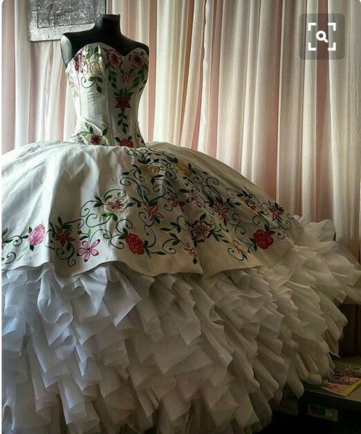 Siaoryne WD027 Robe de bal de luxe en dentelle brodée Robe de mariée princesse Robes de Quinceanera