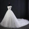 Luxury Off Shoulder Court Train Lace Wedding Dresses  White Bridal Gown A Line Robe De Mariee WD610