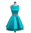 Halter A Line  Junior Prom Dress Short 8th Grade Semi Formal Party Gown Girls Homecoming Dress Short with Beading Belt SP245