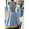 Stylish Sky Blue 2 Pieces Homecoming Dress Short Girls Graduation Gown SP210