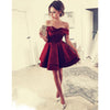 Burgundy Off Shoulder Short  homecoming Prom Dress 8 grade graduation dresses Semi Formal Girls Party Gown