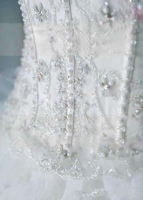 Siaoryne sweetheart Ruffle Organza Ball Gown Beading Wedding Dress Princesses Bridal Gowns