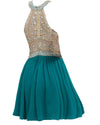 Siaoryne Chiffon A Line high neck short prom dress beading homecoming dresses
