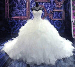 Siaoryne sweetheart Ruffle Organza Ball Gown Beading Wedding Dress Princesses Bridal Gowns
