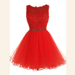 Baby Blue Lace Puffy Short Party Dress Graduation Junior Prom Cocktail Gown