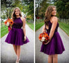 Siaoryne New Arrive Hot Sale Purple Beading Tulle Ball Gown Homecoming dress Short Graduation Gown for girls