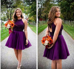 Siaoryne New Arrive Hot Sale Purple Beading Tulle Ball Gown Homecoming dress Short Graduation Gown for girls