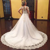 Plus Size Long Sleeves Lace Wedding Dresses  Sexy V Neck  Appliques Beaded Tulle Vestido De Noiva Bridal Gowns