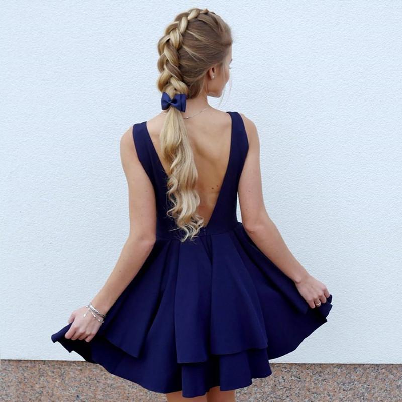 Cute Scoop Neck Black Short Prom Dress 2022 Homecoming Graduation Party Gown SP6642