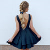 Cute Scoop Neck Black Short Prom Dress 2022 Homecoming Graduation Party Gown SP6642