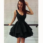 Cute Scoop Neck Black Short Prom Dress 2022 Homecoming Graduation Party Gown SP6642