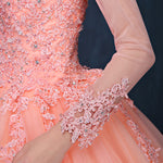 ball gown appliques beading long sleeve modest prom gowns saudi arabia muslim