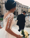 Sexy See Through Princess Appliques Long Sleeves Tulle Wedding Dresses Bridal Ball Gowns