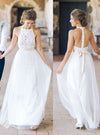 2020Summer Boho Countryside Wedding Dress Beach halter lace and Chiffon Bridal Gown with Belt robe de mariée