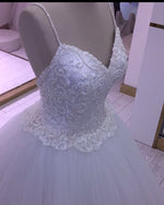 Siaoryne WD002 Luxury Beaded Tulle Wedding Dress Backless Bridal Ball Gown with Spaghetti Straps