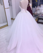 Siaoryne WD002 Luxury Beaded Tulle Wedding Dress Backless Bridal Ball Gown with Spaghetti Straps