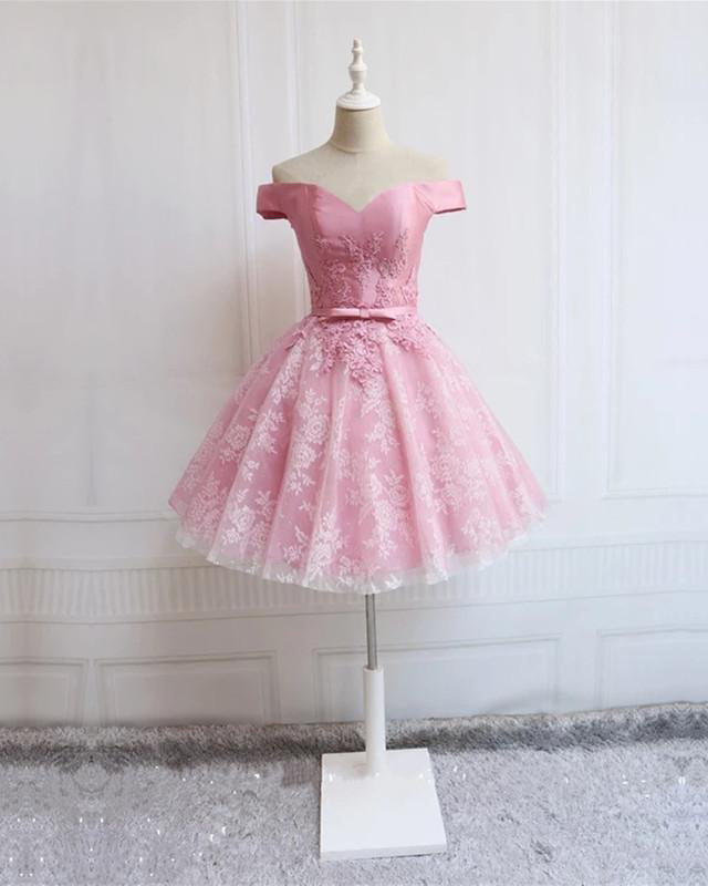 Short Lace Semi Formal  Cocktail Dress Girls Homecoming Gown