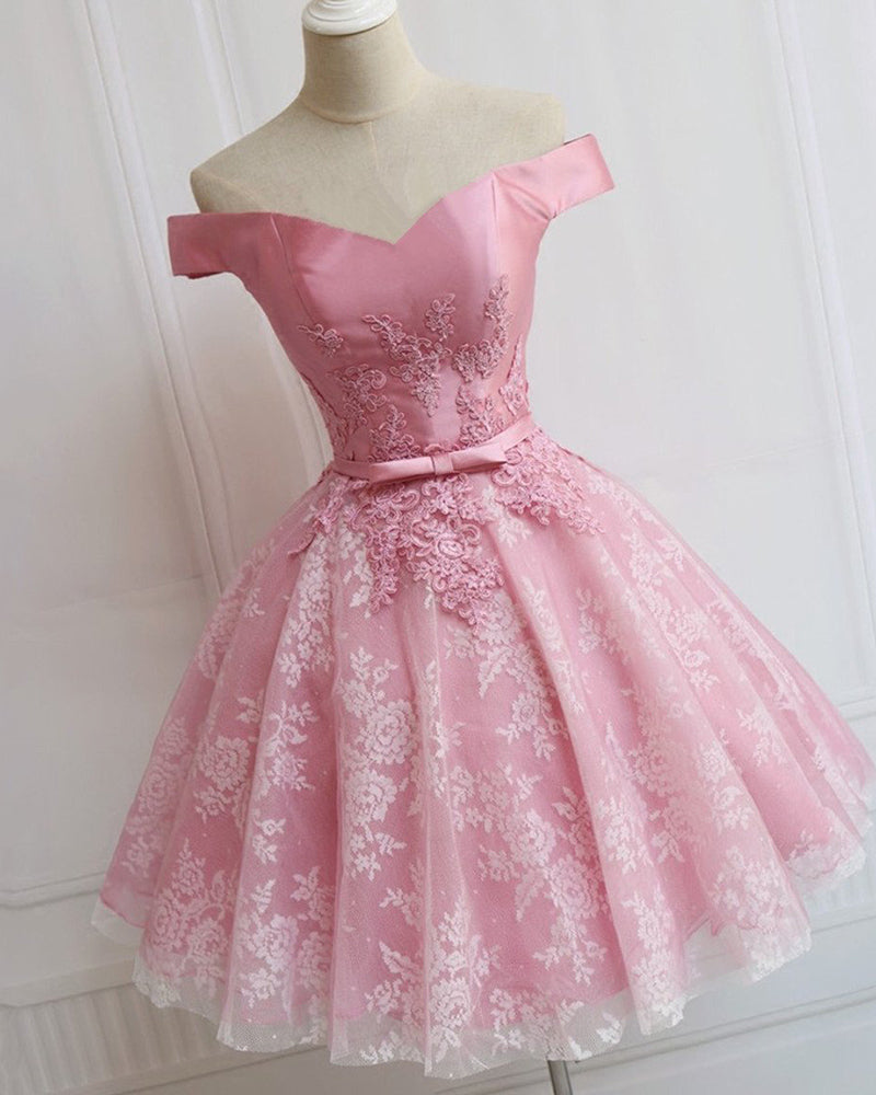 Short Lace Semi Formal  Cocktail Dress Girls Homecoming Gown