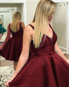 Classy Satin A Line Short Homecoming Dress Girls Graduation Party Prom Gown