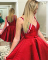 Classy Satin A Line Short Homecoming Dress Girls Graduation Party Prom Gown