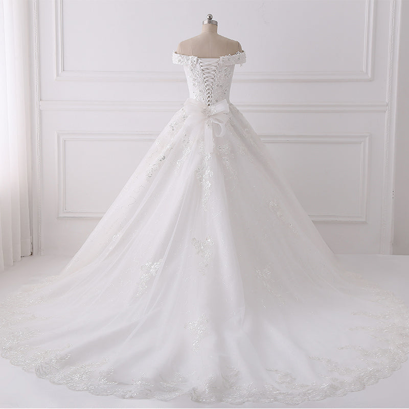 Siaoryne Off the Shoulder Lace Women Bridal Dresses for Wedding with Beading WD229