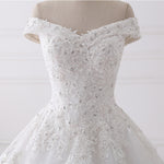 Siaoryne Off the Shoulder Lace Women Bridal Dresses for Wedding with Beading WD229