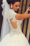 WD3391 Cap Sleeves Sexy Princess Pearl Lace wedding Dress A Line Custom Made High Quality