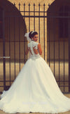 WD3391 Cap Sleeves Sexy Princess Pearl Lace wedding Dress A Line Custom Made High Quality