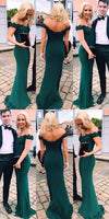 2023 Dark Green Long  Off the Shoulder Fitted Evening Prom Dress PL6541
