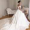 Off the Shoulder Ball Gown Satin Wedding Dresses 2019 WD654