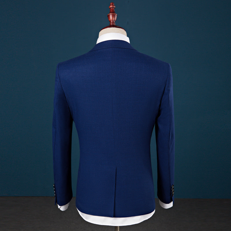 Blue Men Wedding Suit Tuxedo Three Pieces(Jacket +vest +pants)